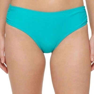NWT Calvin Klein 50 SPF Ruched Sides Hipster Bikini Bottoms Aqua size XL - Image 1 of 4