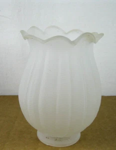 "Pantalla de luz de techo de vidrio esmerilado flor de tulipán/trompeta flor floreciente 2 1/4""" - Imagen 1 de 14