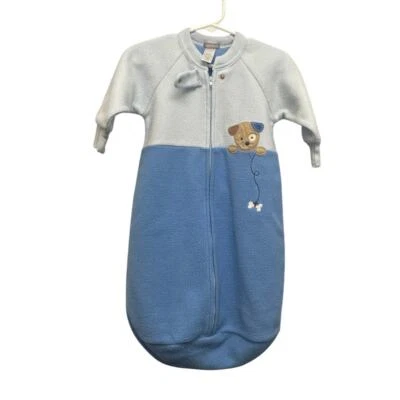 Carter's 0-9 Months Boys Puppy Dog Fleece Zip Up Baby Bunting Sleep Sack - Image 1 of 4
