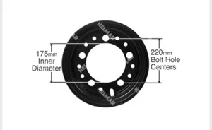 Carretilla elevadora universal llanta de acero rueda dividida 700-12 | neumático tamaño 5 pernos R700-4 - Imagen 1 de 5