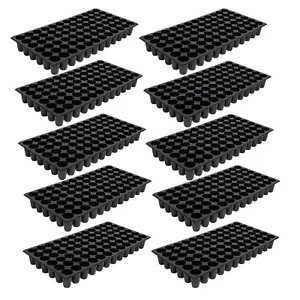 SUNPACK 21x11 Heavy Duty 72-Cell Circular Insert Tray, Black, 2.5" (Pack of 10) - Picture 1 of 4