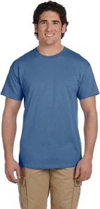 Mens Hanes ComfortBlend Ecosmart Crewneck T-Shirt Heather Blue Size Small S NWT - Picture 1 of 6