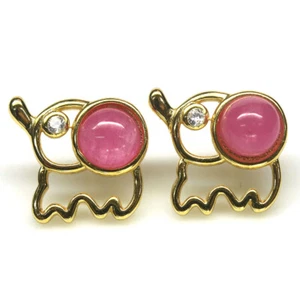 Piedra Preciosa Caliente Rosa Rubí & Topacio Blanco Pendientes 925 Plata 18K Oro - Imagen 1 de 4