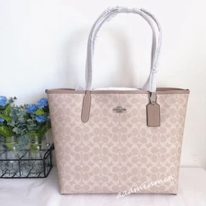 Bolso de Mano Coach City Nuevo con Etiquetas en Lona Firma CV976-lona Firma/Plata/Arena/T - Imagen 1 de 11