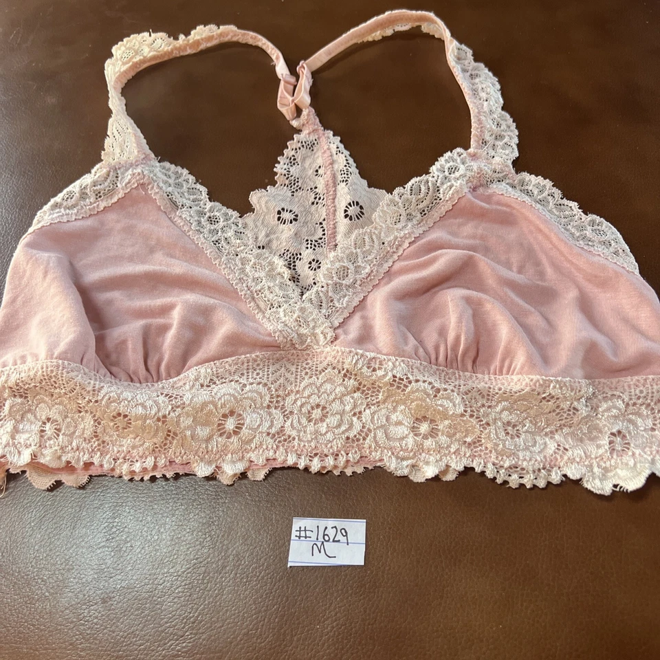 Sujetador P J Salvage RN 15741 Rosa Encaje Transparente Sin Alambres Talla M #1629 Foto 1 de 3