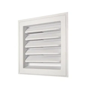 White Plastic Wall Louver, 8x8 inch Static Vent, Ventilation Grille for Walls - Picture 1 of 6