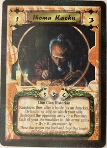 Legend Five Rings CCG Shadowlands Ikoma Kaoku UnCommon MINT AEG - Picture 1 of 1