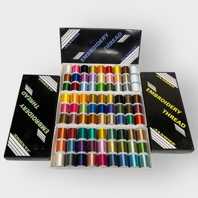 Janome Embroidery Thread Spools Boxes No 1,2,3 Japan Home Sewing VINAGE - Image 1 of 4