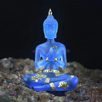 Estatua de Buda sentado exquisitamente de resina de 11,5 cm tallada a mano decoración zen para el hogar  Foto 1 de 4