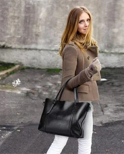 Womens Large Tote PU Leather Bag Handbags Top Handle Satchel Bags Big Capacity - Picture 1 of 54
