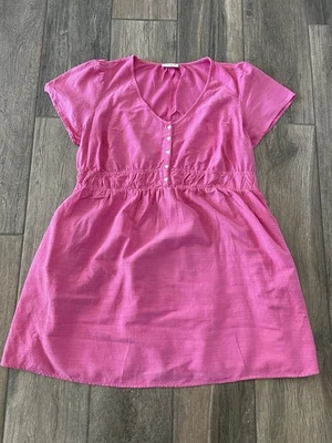 Ingrid + Isabel Womens XL Maternity Dress Pink Elastic Waist Short Sleeve  - Image 1 of 4