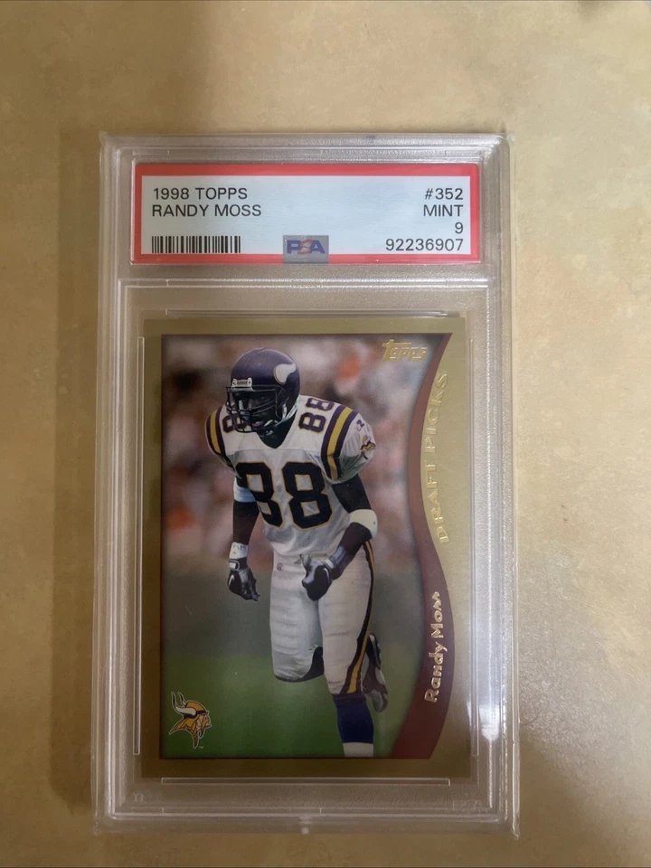 Topps 1998 - Selecciones del draft Randy Moss #352 (RC) PSA 9 Foto 1 de 2