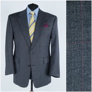 Mens Prince of Wales Blazer 46S US Size CARL GROSS Check Wool Sport Coat Jacket - Picture 1 of 15