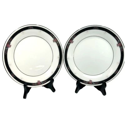 Noritake Etienne #7260 Fine Bone China Japan Salad Plates-Set of 2-Excellent! - Image 1 of 4