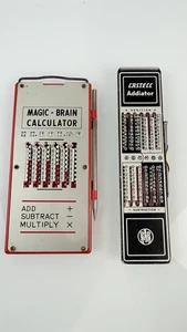 Vintage A.W. Faber Castell RIETZ ADDIATOR Slide Rule & MagicBrain Calculator Lot - Picture 1 of 2