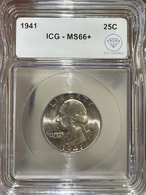 Moneda de plata 1941 cuarto de dólar ICG MS-66+ IDC verificada Foto 1 de 2