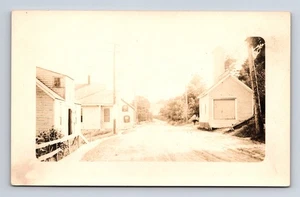 RPPC Unknown Town Street Tiny Church or School Possibly MA ME NH Postcard - Picture 1 of 4