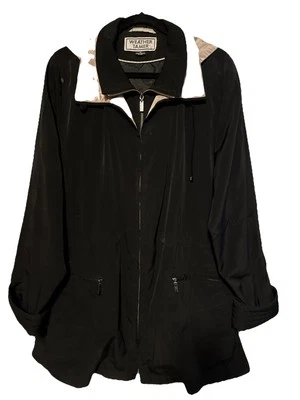 Weather Tamer Women’s Jacket Sz. XL Black. Full Zip Lined Removable Hood Pockets - Image 1 of 4