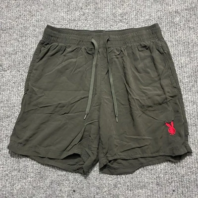 Pantalones Cortos Playboy By PacSun Retreat Para Hombre Talla M Verde Pull On Bunny Logo tiro Medio Foto 1 de 4