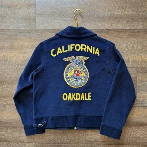 Vintage Damen 103/36 Agricultural FFA Oakdale California Cord Jacke/Krawatte - Bild 1 von 11