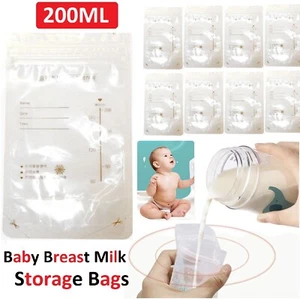 200ML Pre-Sterilised Breastmilk Baby Breast Milk Storage Bags Pouches Freezing - Picture 1 of 10