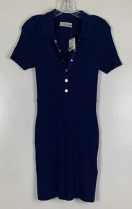 Urban Outfitters Sweater Dress M Polo-Style Ribbed Knit Navy NWT - Picture 1 of 13