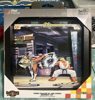 Pixel Frames Street Fighter III 3rd Strike Moment #37 9x9 inches Shadow Box Art - Image 1 of 4