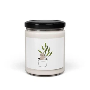 Scented Soy Candle, 9oz in Cat & Plant Graphic - Picture 1 of 5