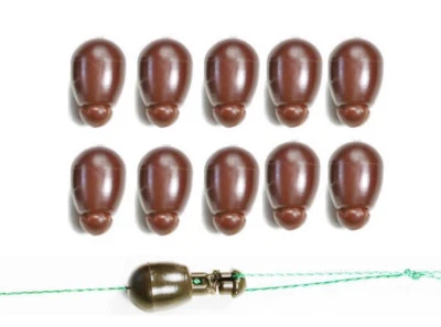 20 cuentas marrones de cambio rápido fósforo de carpa gancho aparejo de pesca eslabones método alimentadores Foto 1 de 3