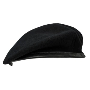 Quality British Army 100% Wool Beret Black - Silk Lining - Royal Tank Cap - Picture 1 of 9