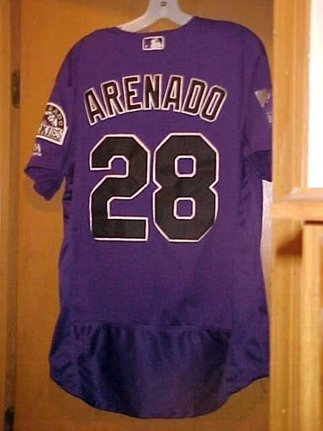 Majestic SEWN 25th Anniversary Colorado Rockies Nolan Arenado Jersey, Size 40 42 Cover