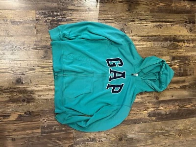 Sudadera con Capucha Gap Grande Bordado Logo Cremallera Verde Foto 1 de 4