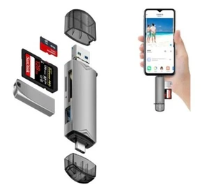 Lettore di schede 6 in 1 lettore di schede di memoria USB 3.0 Type-C lettore SD OTG adattatore micro - Foto 1 di 6