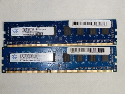Nanya 8GB (4GBx2) 2Rx8 PC3-12800U DDR3-1600MHz Desktop DIMM RAM Memory - Image 1 of 2