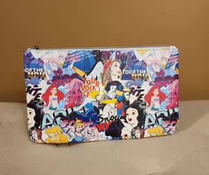 Buckle Down Disney Princess Comic AOP Print Cosmetic Bag Makeup Pouch NEW - Picture 1 of 12