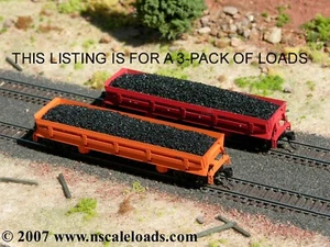 Hay Bros COAL LOADS (3-pk) - Fits N-scale ATLAS & WALTHERS DIFCO Side-Dump Cars - Imagen 1 de 5