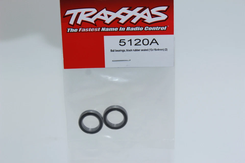 Traxxas Ball Bearings Black Rubber 12x18x4mm) (2)