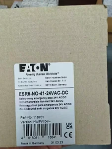 New EATON ESR5-NO-41-24VAC-DC 118701 Safety Relay - Picture 1 of 5