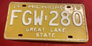 State of Michigan 1970 license plate  - Picture 1 of 2