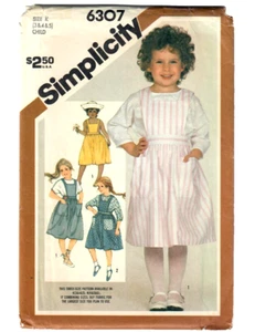 Simplicity 6307 Sewing Pattern Child's Jumper & Back Button Blouse 2 Looks 3-4-5 - Picture 1 of 4