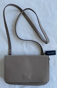 Banana Republic Small Leather Cross Body Purse, Taupe, New with Tags - Picture 1 of 16