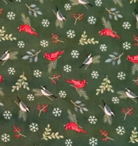 1 Yard Moda Fabric Deb Strain Woodland Winter Christmas Cardinal Chickadee Quilt - Picture 1 of 3