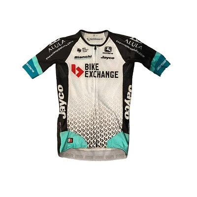 New 2021 Men’s Giordana Team Bike Exchange  FR-C Lyte SS Mesh Jersey, White, S - Image 1 of 2