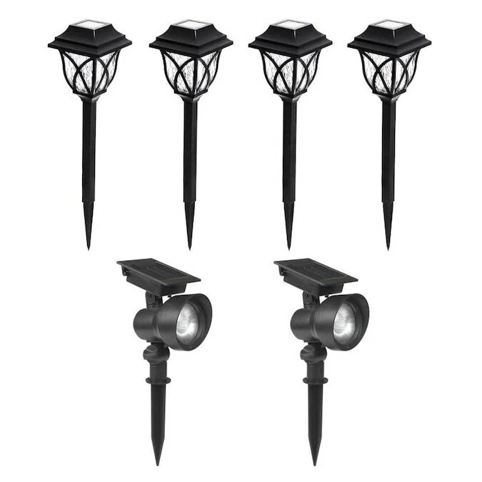 Portfolio 12x Brighter 14.4 Lumen 0.5 Watt Black Solar Integrated LED Path Light