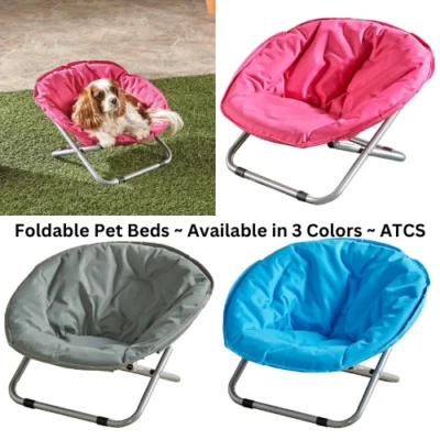 FOLDABLE Indoor Outdoor PET BED Dog Cat Small Breed Raised Lounge Chair 3 COLORS - Image 1 of 4