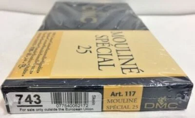 DMC Medium Yellow 743 Cotton Floss 12 Pack Twelve skeins 6 Strand Embroidery  - Image 1 of 4