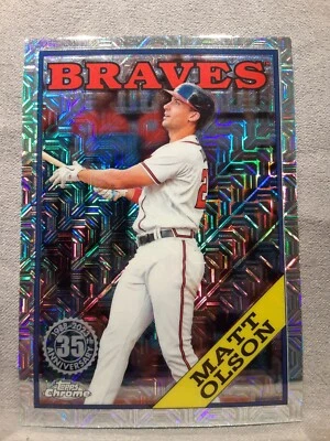 2023 Topps Series 1 #T88C98 Matt Olson 1988 Topps Mojo Ref - Atlanta Braves - Image 1 of 2