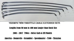 TRIUMPH SPEEDMASTER EXTENDED THROTTLE CABLES APE HANGERS WIDE BARS CHOPPER - Picture 1 of 7