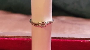 10k White Gold 18 Diamond Princess Quad Frame Engagement Ring Sz 7 - Picture 1 of 16