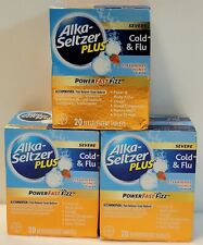 Alka-Seltzer Plus Cold & Flu Strawberry Honey Powerfast Fizz 20ct X3 (60 Tabs)